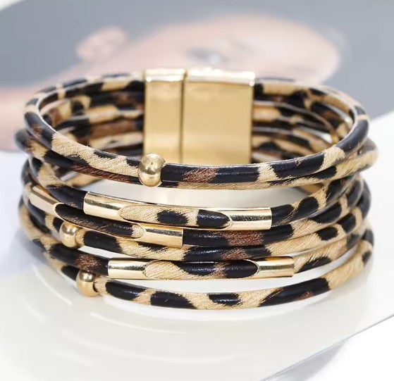 Léa | Bracelet Multi-Rangs Tons Dorés