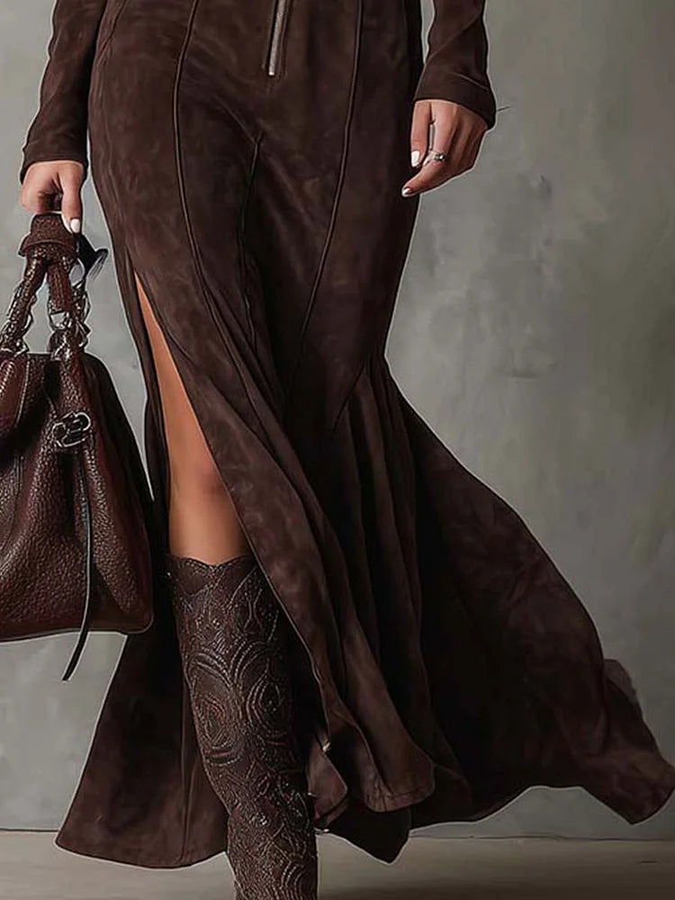Claudia | Robe longue ceinturée