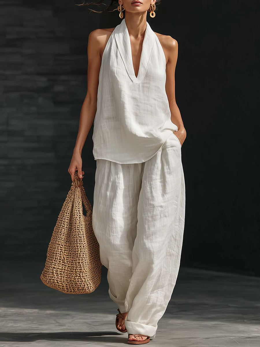 Aveline | Ensemble Sans Manches et Pantalon Large