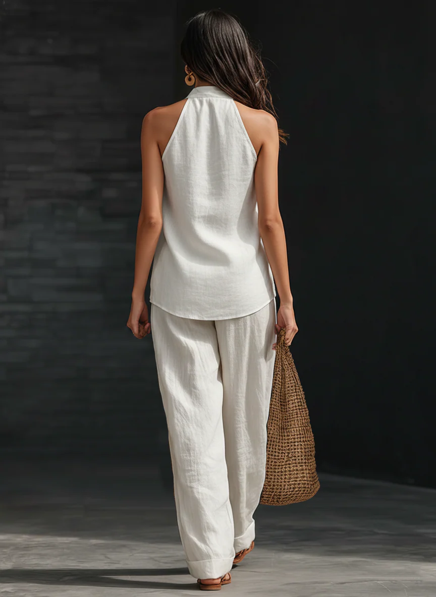 Aveline | Ensemble Sans Manches et Pantalon Large