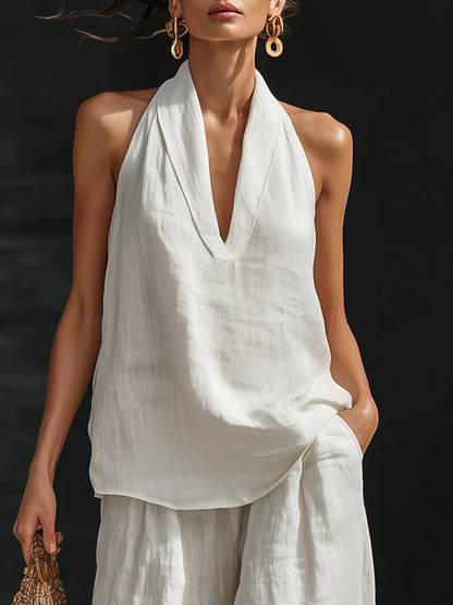 Aveline | Ensemble Sans Manches et Pantalon Large