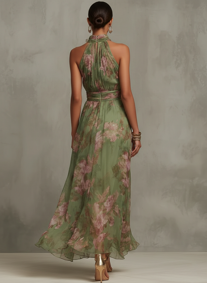 Serena | Robe maxi fleurie à emmanchure américaine