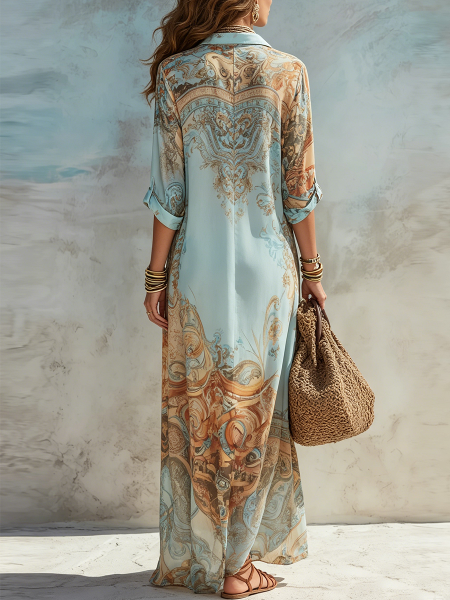 Lorène | Robe Chemise Style Méditerranéen