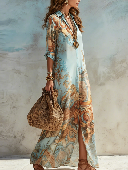 Lorène | Robe Chemise Style Méditerranéen