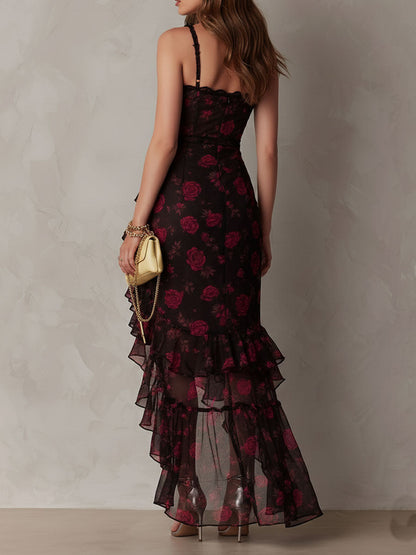 Louise | Robe Bohème à Volants Fleurie