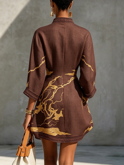 Aube | Mini Robe Noire et Dorée