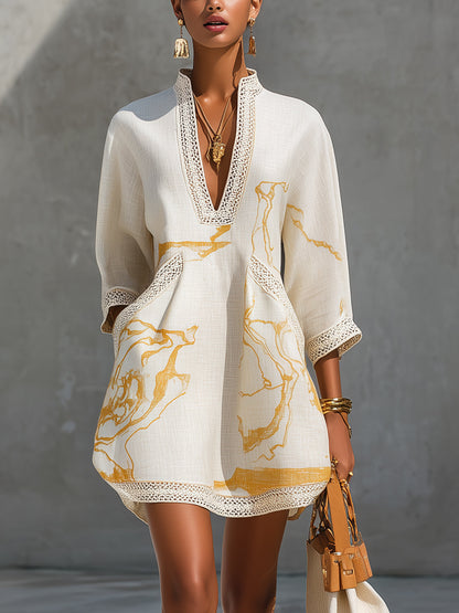 Aube | Mini Robe Noire et Dorée