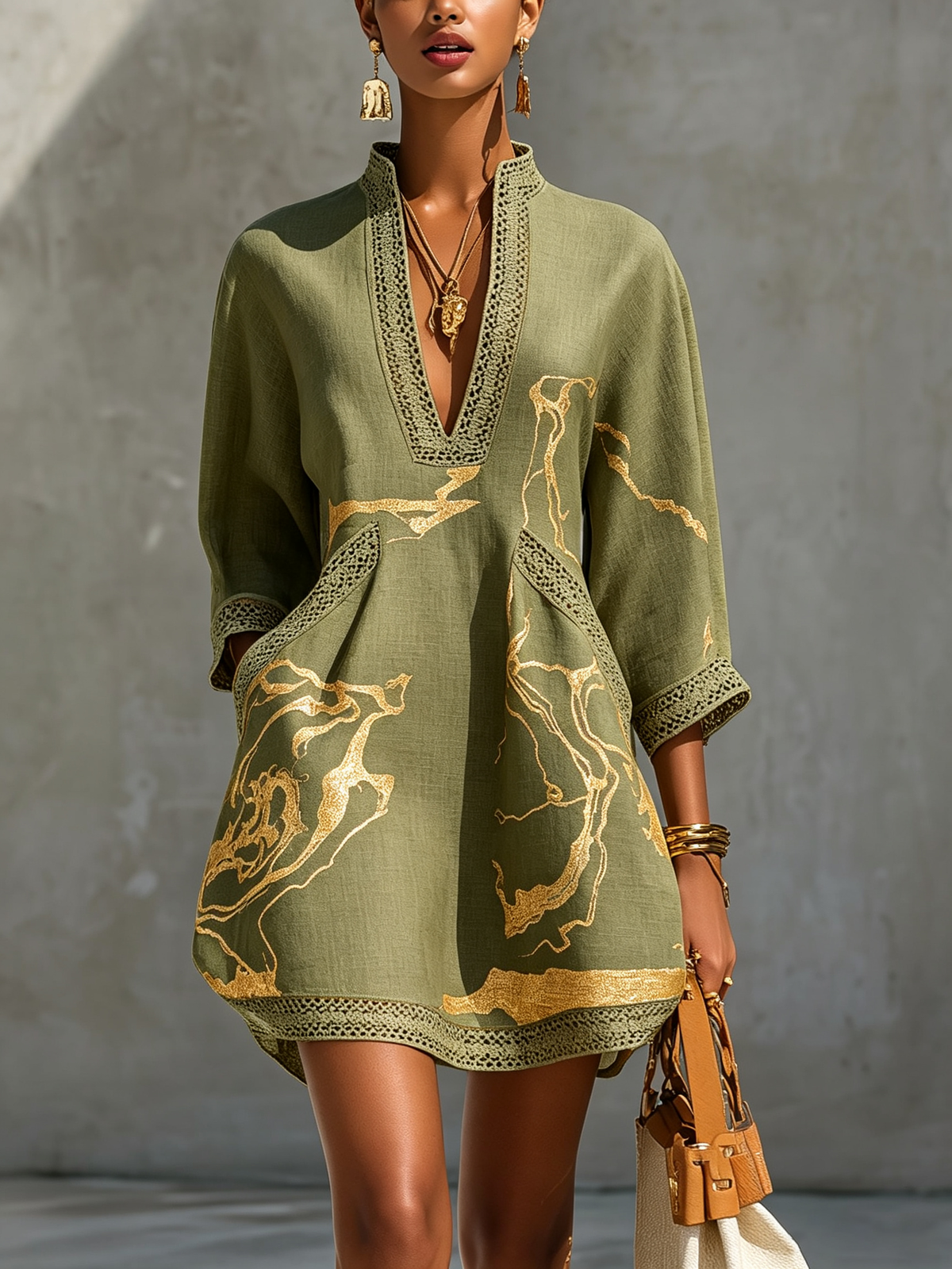 Aube | Mini Robe Noire et Dorée