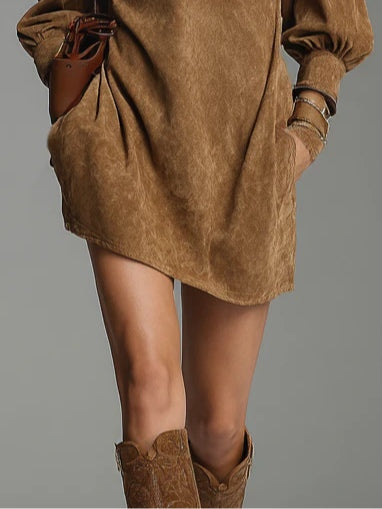 Silvia | Robe courte zippée à col montant