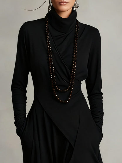 Iris | Robe Maxi Violette Asymétrique Plissée
