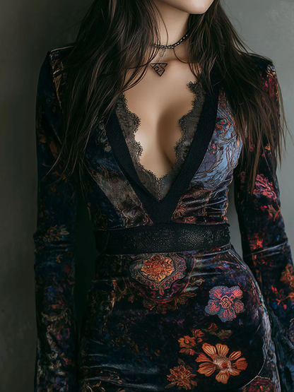 Iris | Mini Robe Ajustée à Imprimé Floral