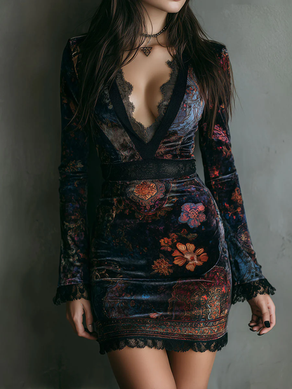 Iris | Mini Robe Ajustée à Imprimé Floral
