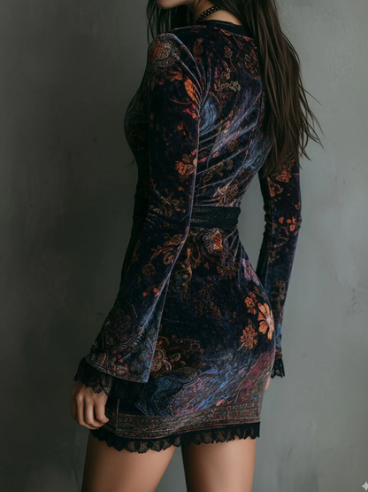 Iris | Mini Robe Ajustée à Imprimé Floral