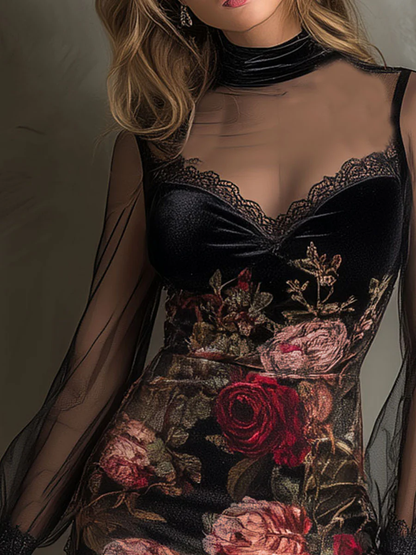Églantine | Mini Robe à Imprimé Roses