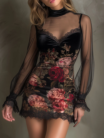 Églantine | Mini Robe à Imprimé Roses