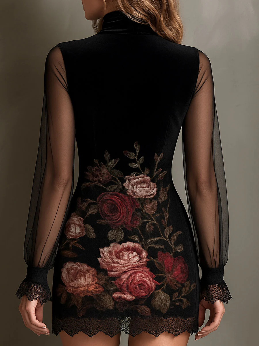 Églantine | Mini Robe à Imprimé Roses