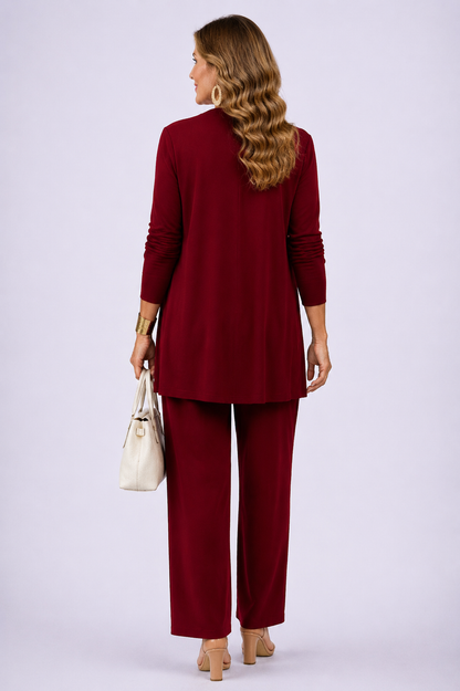 Donatella | Ensemble 3 pièces blanc et rouge