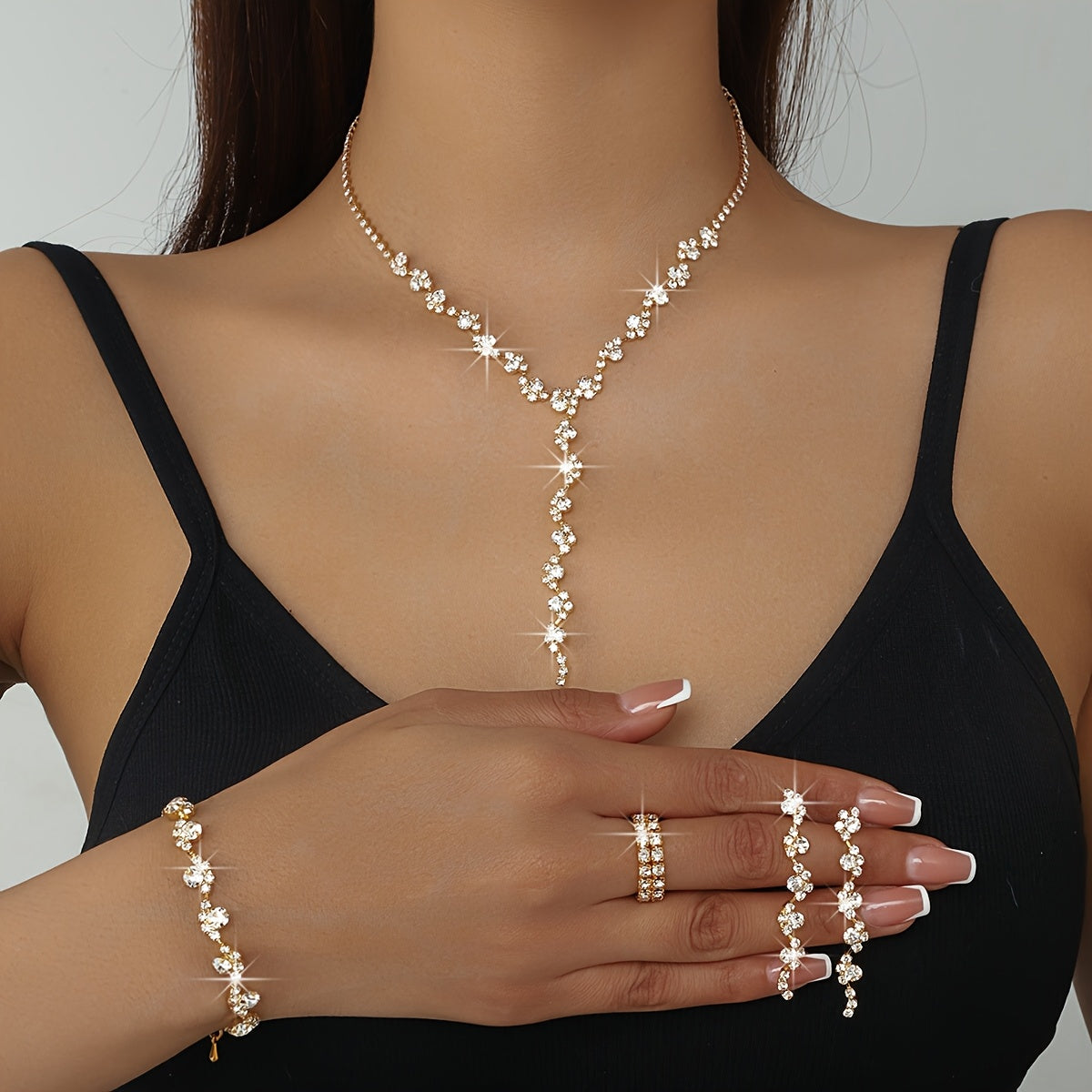 Valentine | Set Bijoux Fleur Étincelante Haut de Gamme