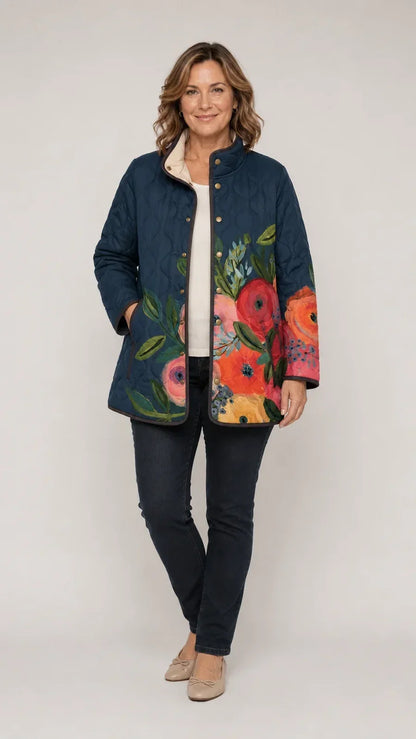 Amandine | Veste Matelassée Imprimé Floral Vintage