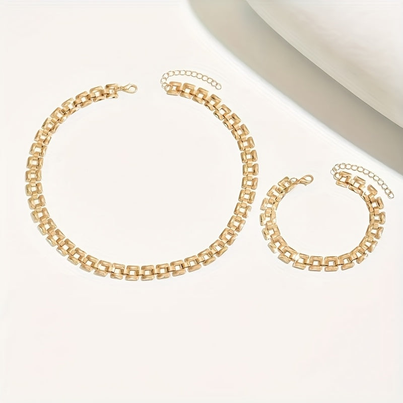 Bertille | Set Collier & Bracelet Boucle Carrée