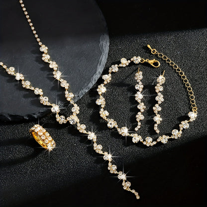 Valentine | Set Bijoux Fleur Étincelante Haut de Gamme