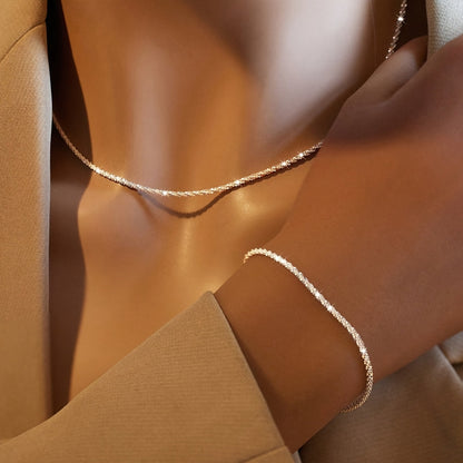 Lucie | Set Collier & Bracelet Scintillant Minimaliste