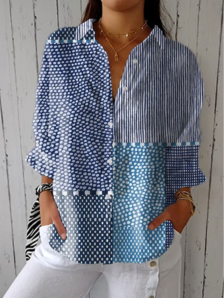 Rosalie | Blouse Patchwork Océan