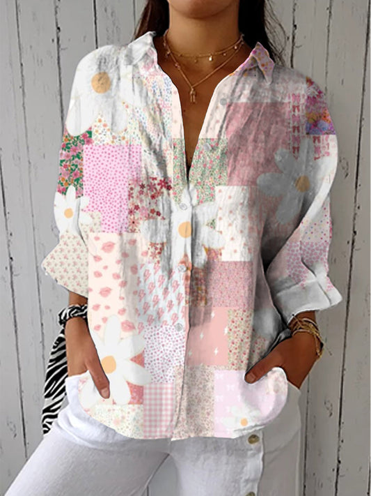 Fanny | Blouse Patchwork Marguerites