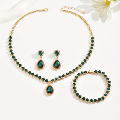 Fantine | Set Bijoux Cristal Géométrique Élégant