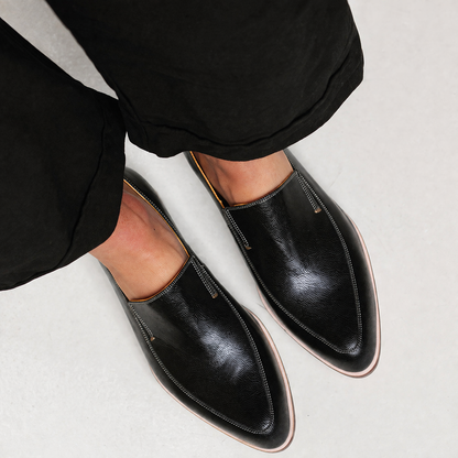 Zoé | Mocassin Patchwork Noir