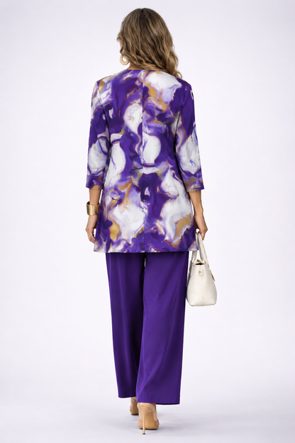 Serena | Ensemble 3 pièces violet et blanc