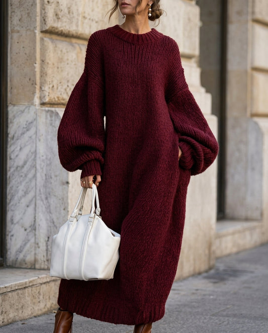 Adèle | Robe Maxi Oversize Côtelée