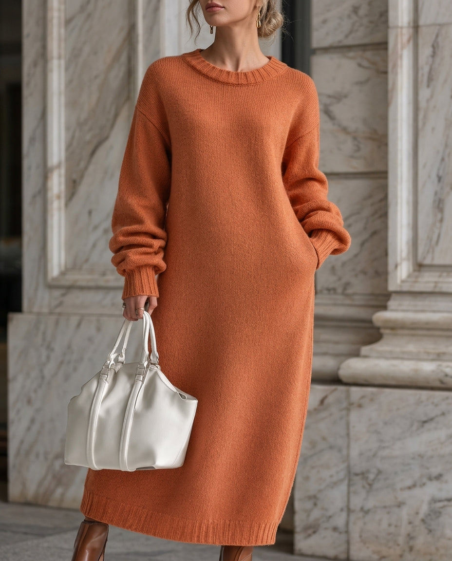 Adèle | Robe Maxi Oversize Côtelée