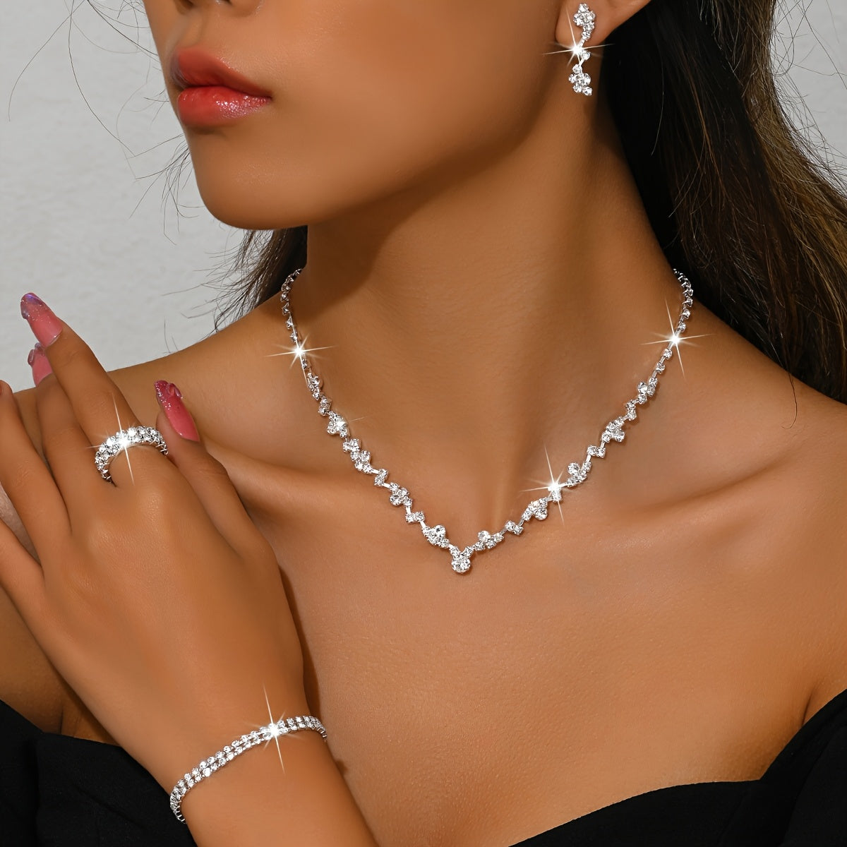 Bénédicte | Set Bijoux Élégant Léger 4 Pièces