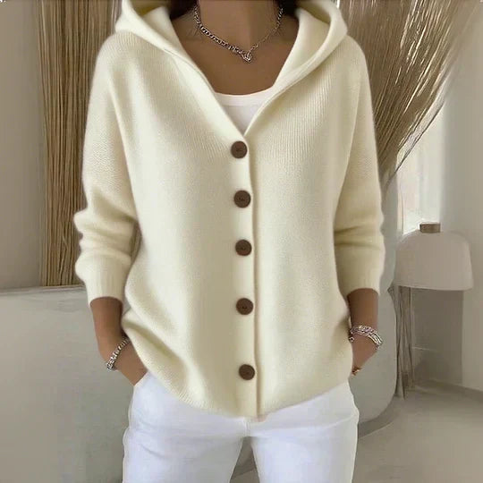 Adrienne | Cardigan à Capuche Boutonné