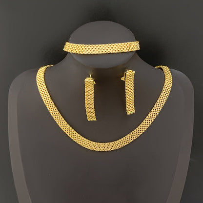 Aurélie | Set Collier Long, Bracelet & Boucles d'Oreilles Raffiné