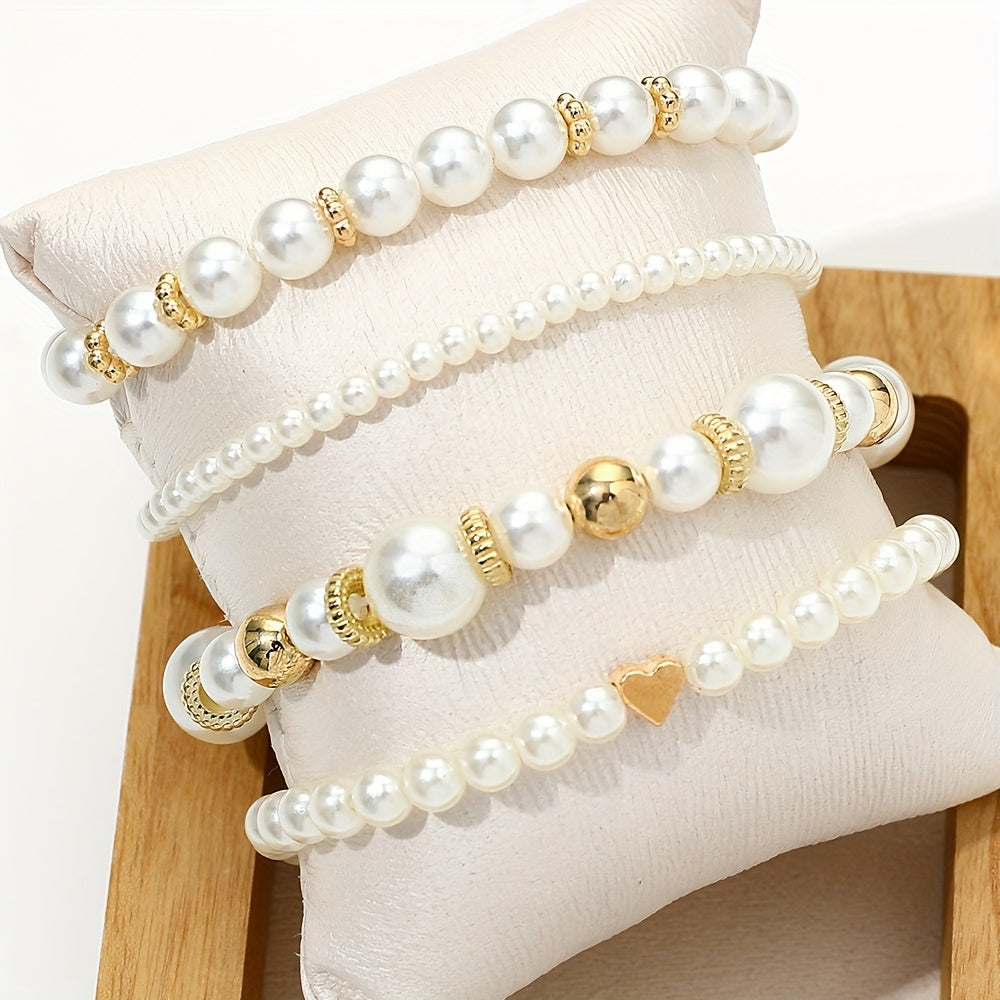 Camille | Set de Bracelets Perles et Cœur