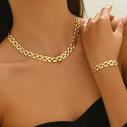 Bertille | Set Collier & Bracelet Boucle Carrée