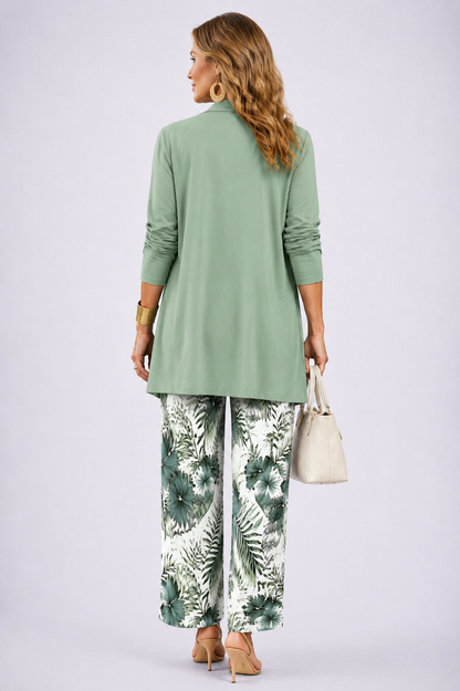 Loredana | Ensemble 3 pièces vert et blanc