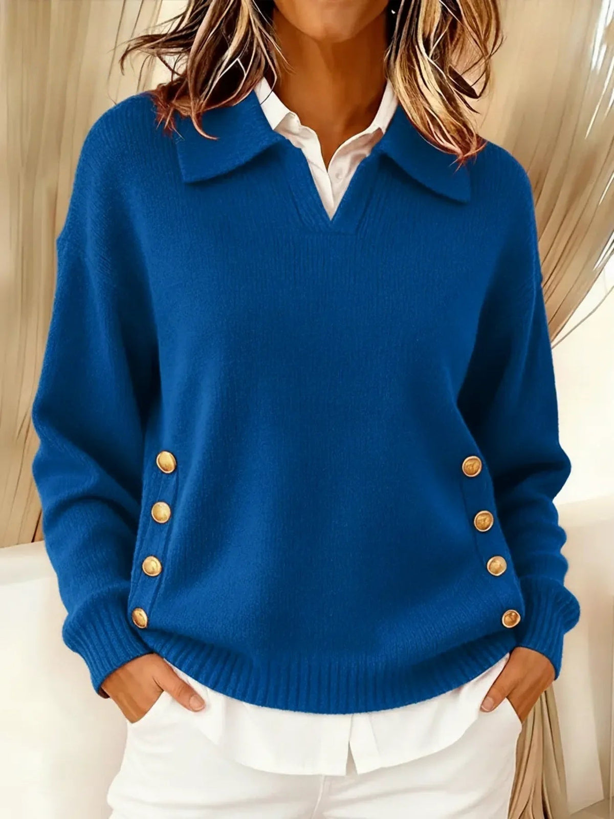 Yvonne | Pull Col en V avec Col Rabattu