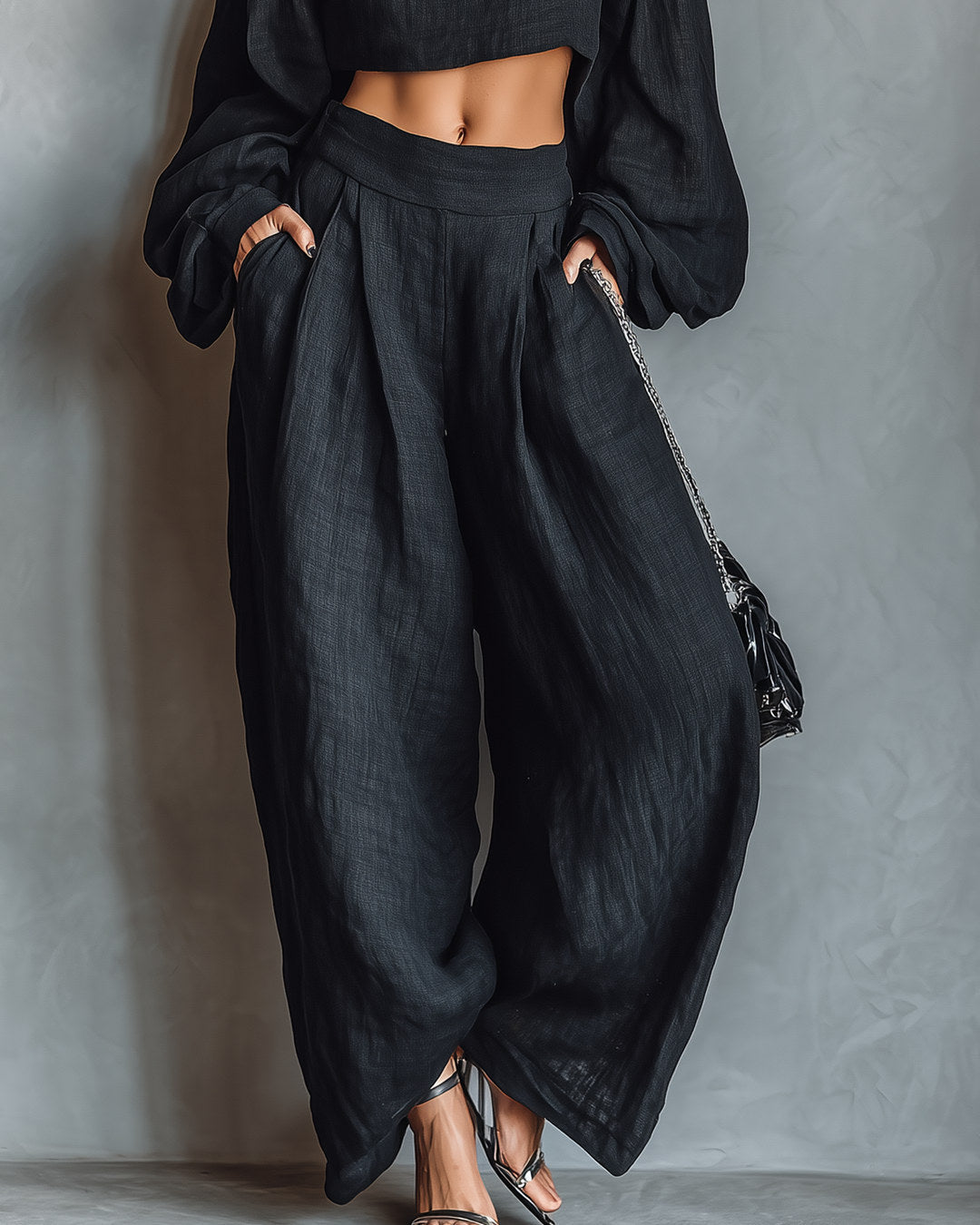 Tess | Ensemble Épaules Dénudées et Pantalon Jambe Large