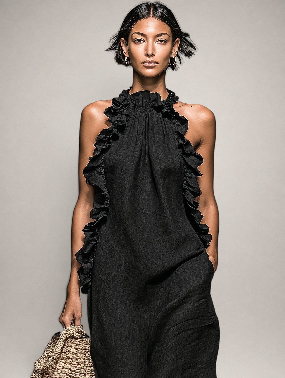 Léonore | Robe Maxi Sans Manches, Volants