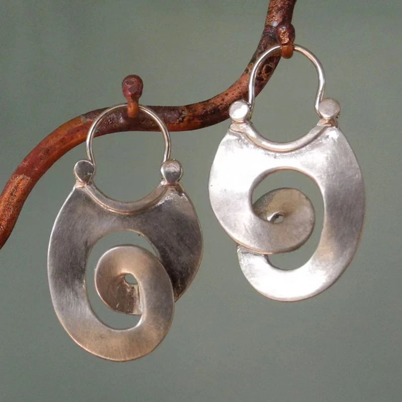 Josette | Boucles d'Oreilles Vintage Argentées Irrégulières