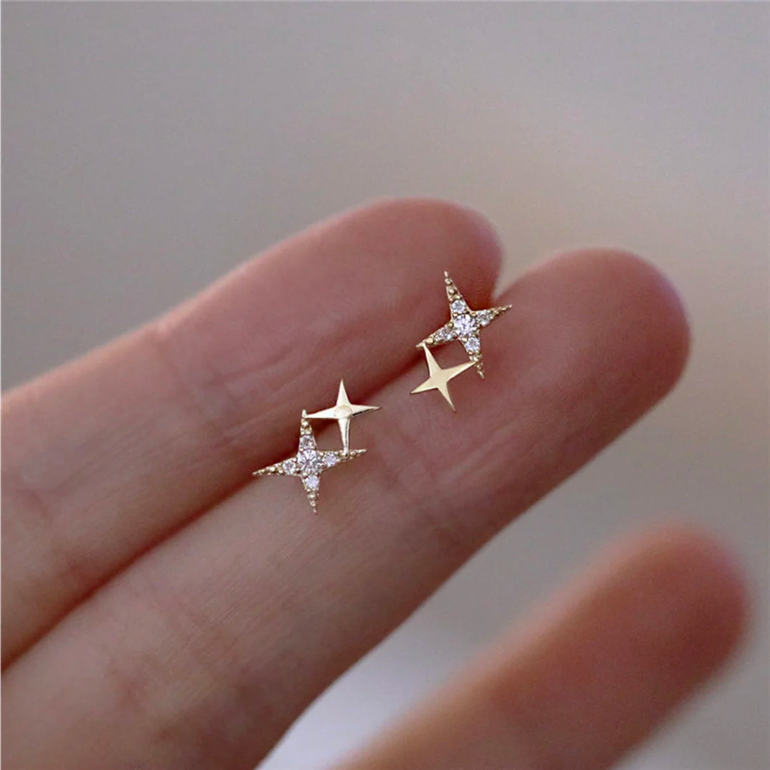 Estelle | Boucles d'Oreilles Étoile Scintillante Dorées