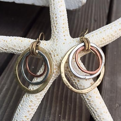 Henriette | Boucles d'Oreilles Vintage Bicolores Or & Argent