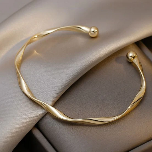 Agathe | Bracelet Doré Élégant Poli