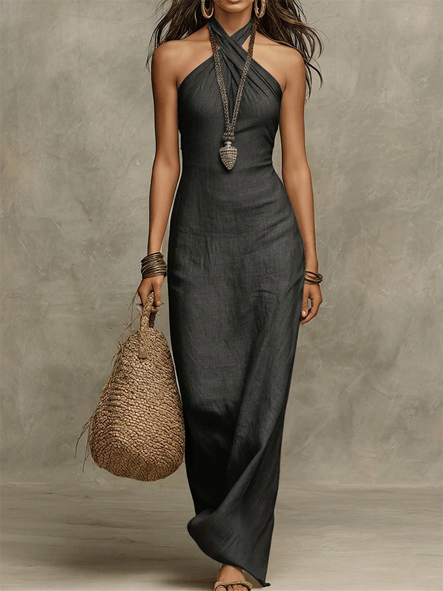 Aveline | Robe Maxi Voluptueuse à Dos Nu