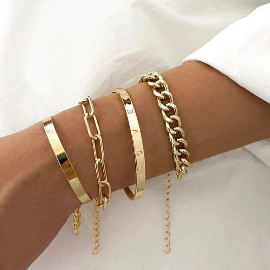 Simone | Set de Bracelets Dorés Modernes